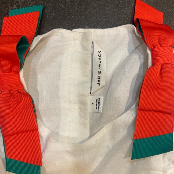 Janie & Jack Outfit Green & White Size 7 - Picture 8 of 8